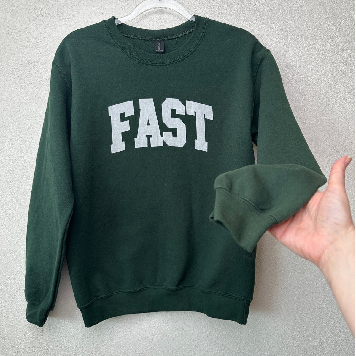 Gildan Green FAST Graphic Crewneck Sweatshirt US S