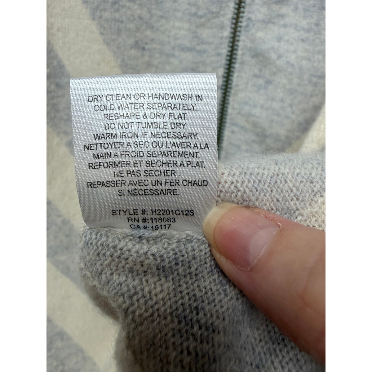 Minnie Rose Gray Ivory Cashmere Zip Cardigan Women S