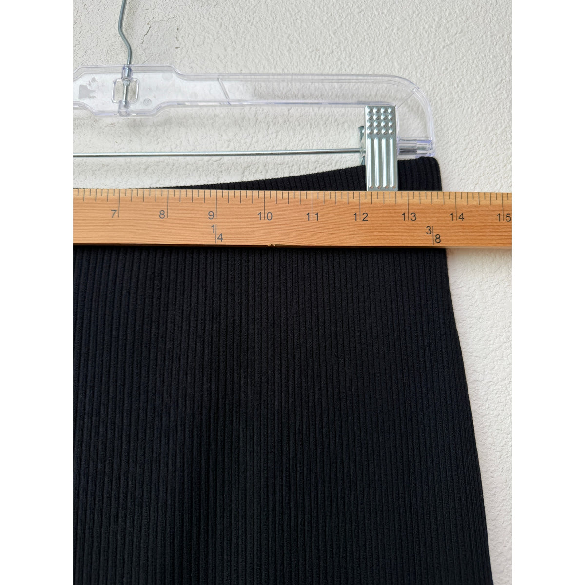 Amour Vert Black Ribbed Modal Midi Pencil Skirt Women's US M