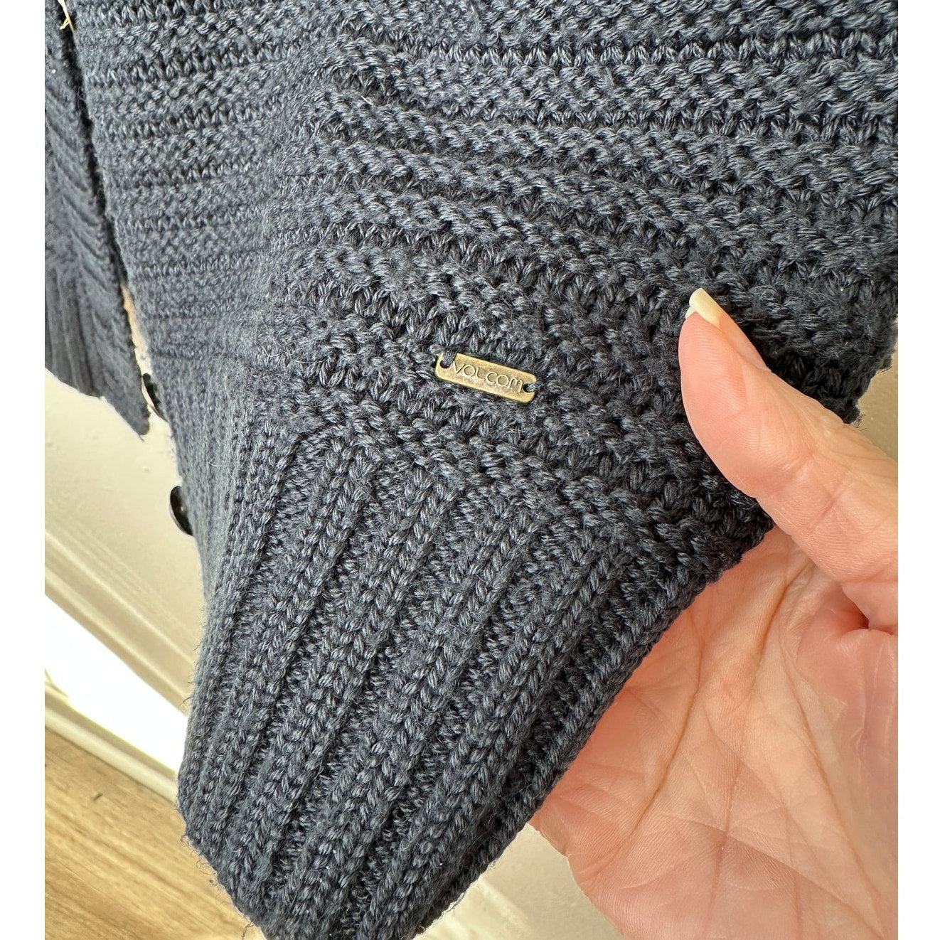 Volcom Black Cardigan Gold Studded Sleeves Gold Buttons