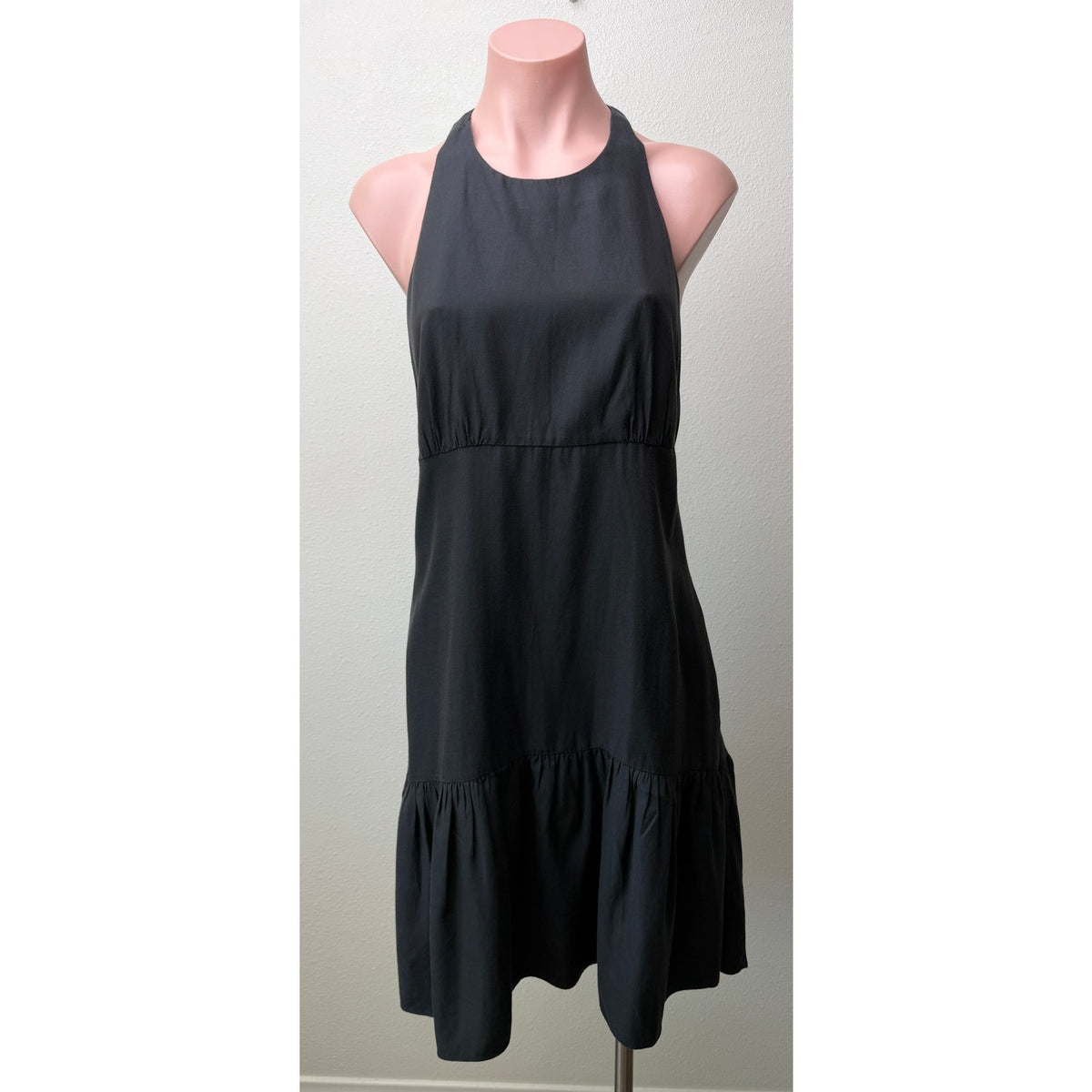 L'AGENCE Black Racerback Ruffle Hem Dress Women 4