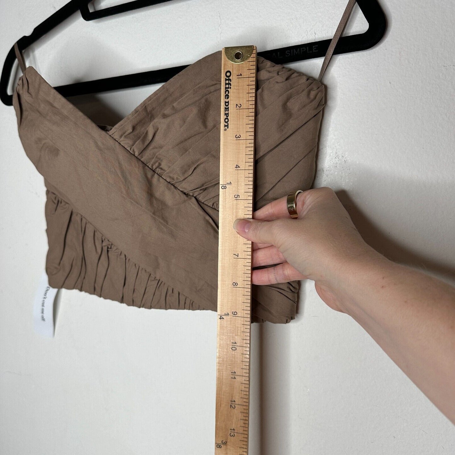 NWT BEC + BRIDGE 2-Piece Mocha Sweetheart Neck Bandeau & Pleat Gathered Skirt 2