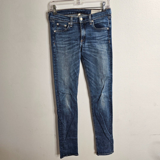 Rag & Bone Brimfield Medium Wash Low Rise Skinny Jeans Intentional Fading 27
