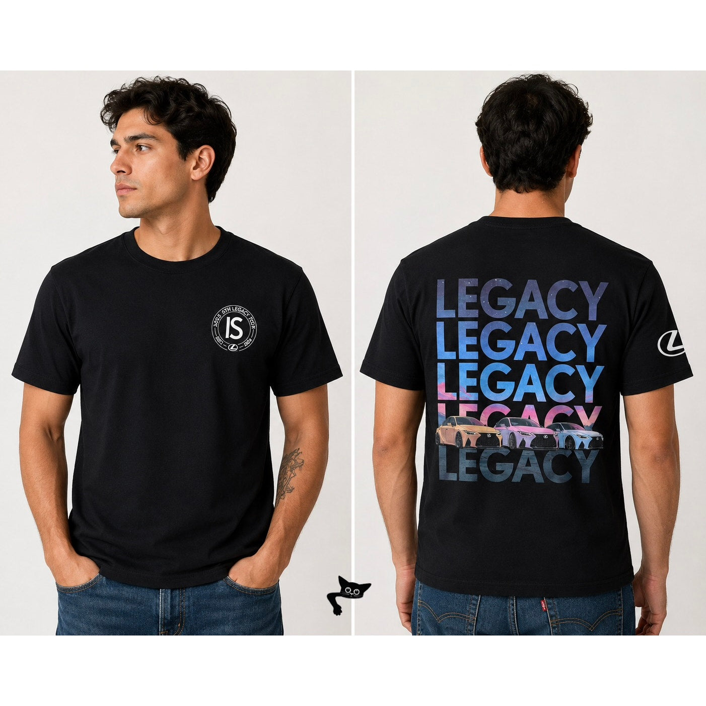 Lexus IS 25th Legacy Tour Black Graphic T-Shirt Unisex Medium
