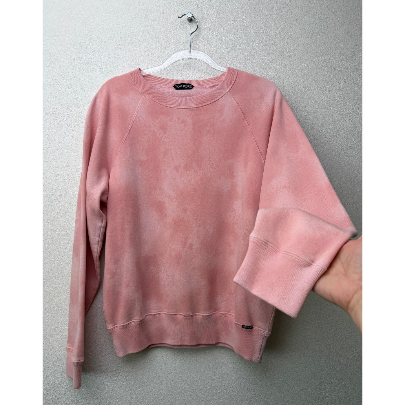 Tom Ford Mens M Pink Tie Dye Cotton Crewneck Sweatshirt