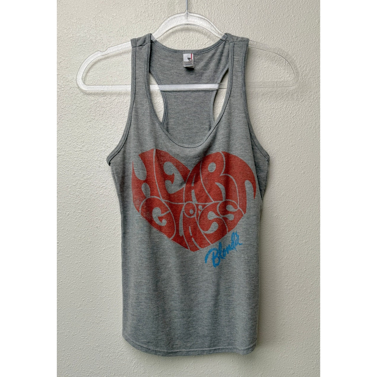 Blondie Womens Gray Heart Of Glass Racerback Tank S