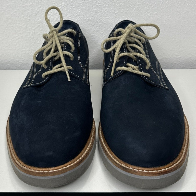 14th & Union Marine Blue Nubuck & Gray Tie Oxford Shoes 9.5