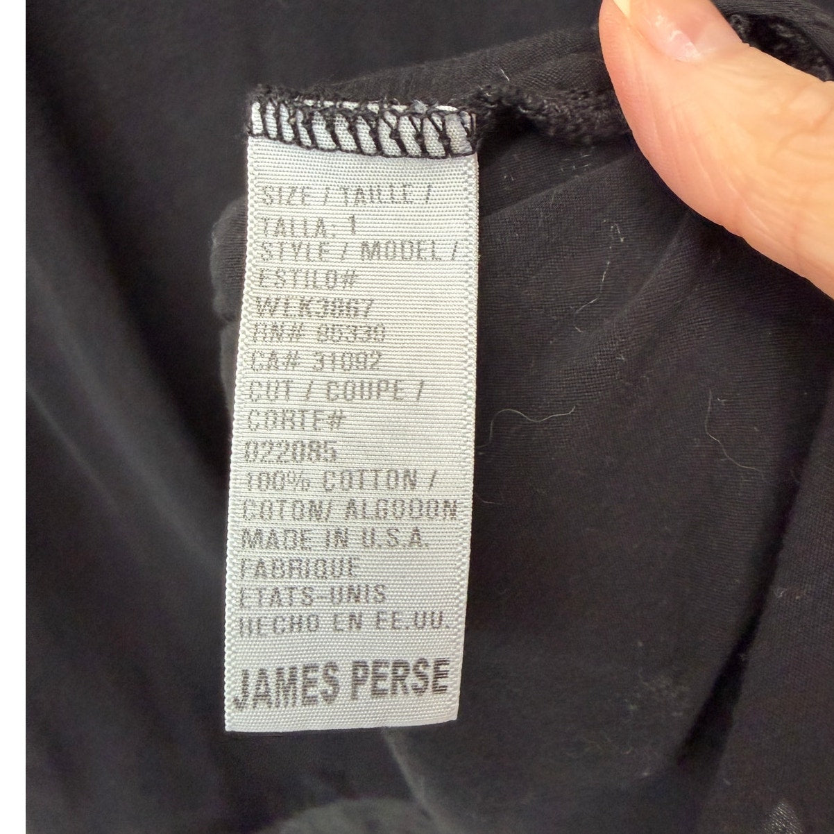 James Perse Black Longline Scoop Neck Tank Top Size 1