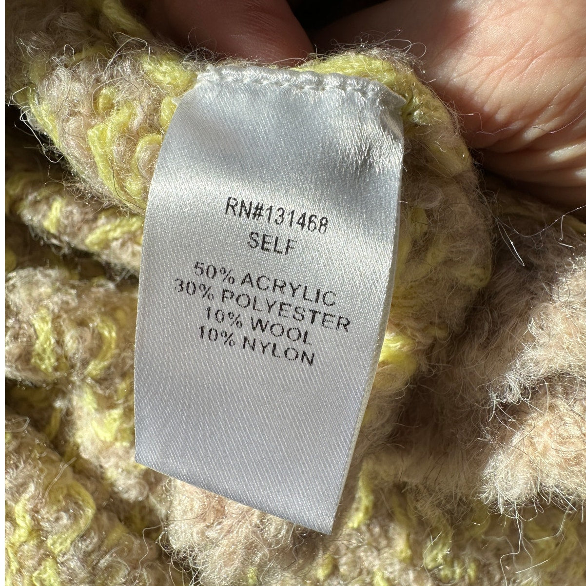 Fate Yellow Tan Gray Multi Floral & Stripe Print Open Front Cardigan XS