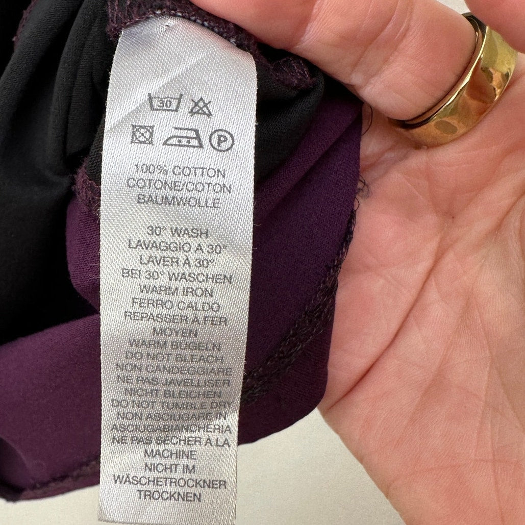 Paul Smith Tee Black Purple Womens US L Colorblock