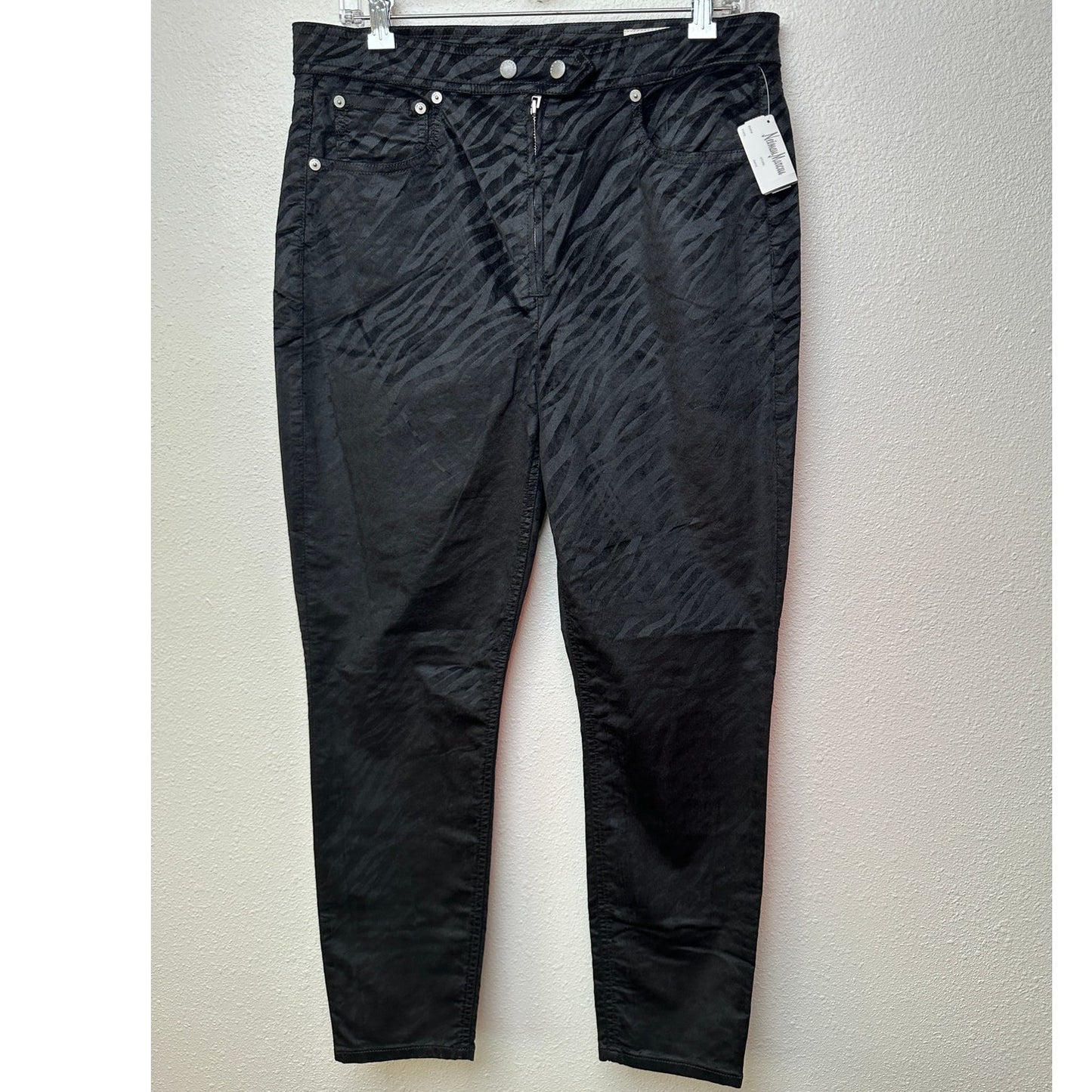 NWT Rag & Bone Nina High-Rise Ankle Skinny Pants Black Zebra 32