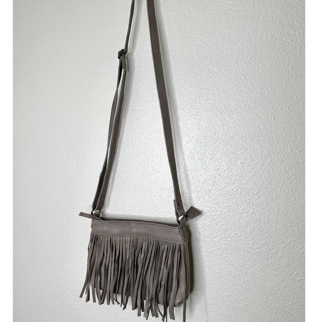NWT Cut N Paste Taupe Molly Mini Fringe Purse Crossbody Bag