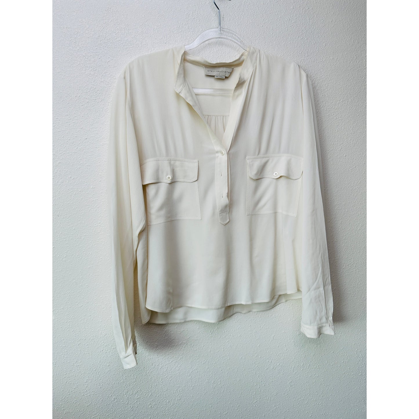 Stella McCartney Off-White Mandarin Collar Blouse Women's US 10 (EU 42)