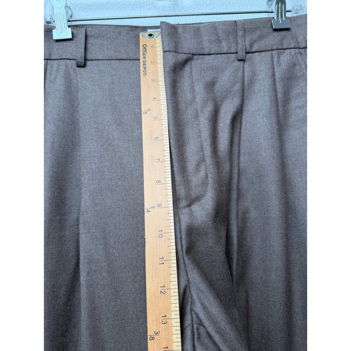 California Arts Brown Wool Pleated Trousers Men 34