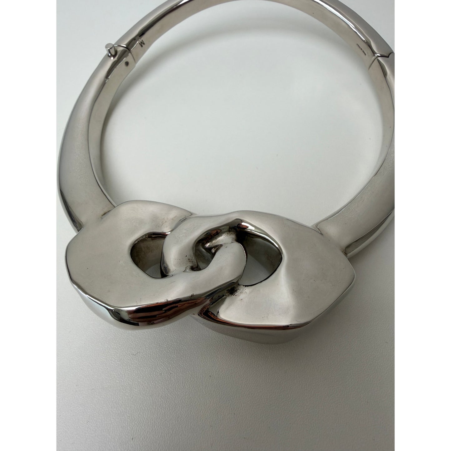 Alexander McQueen Silver Sculptural Choker Women M
