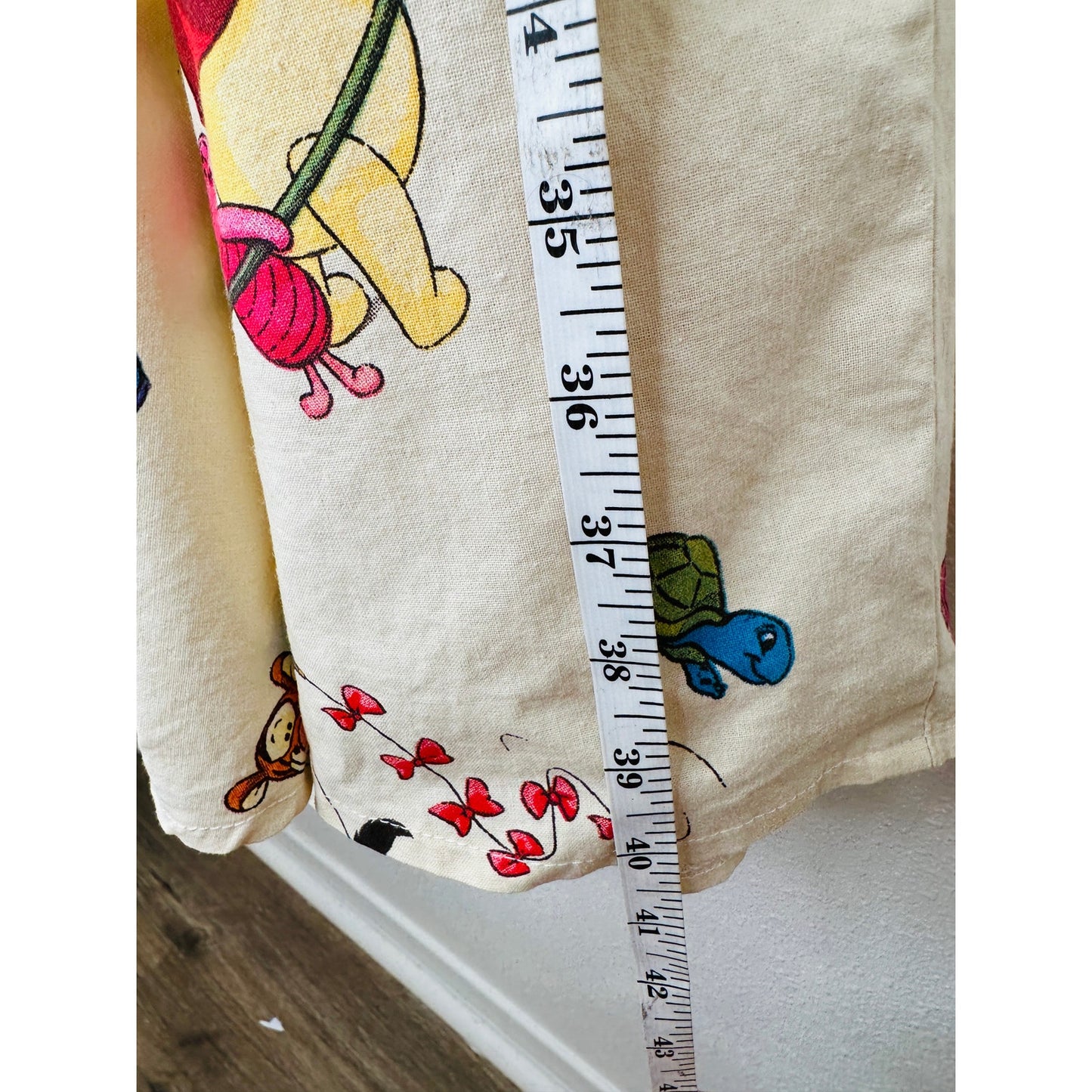 Vintage Cream Winnie The Poo Print Apron Dress Small