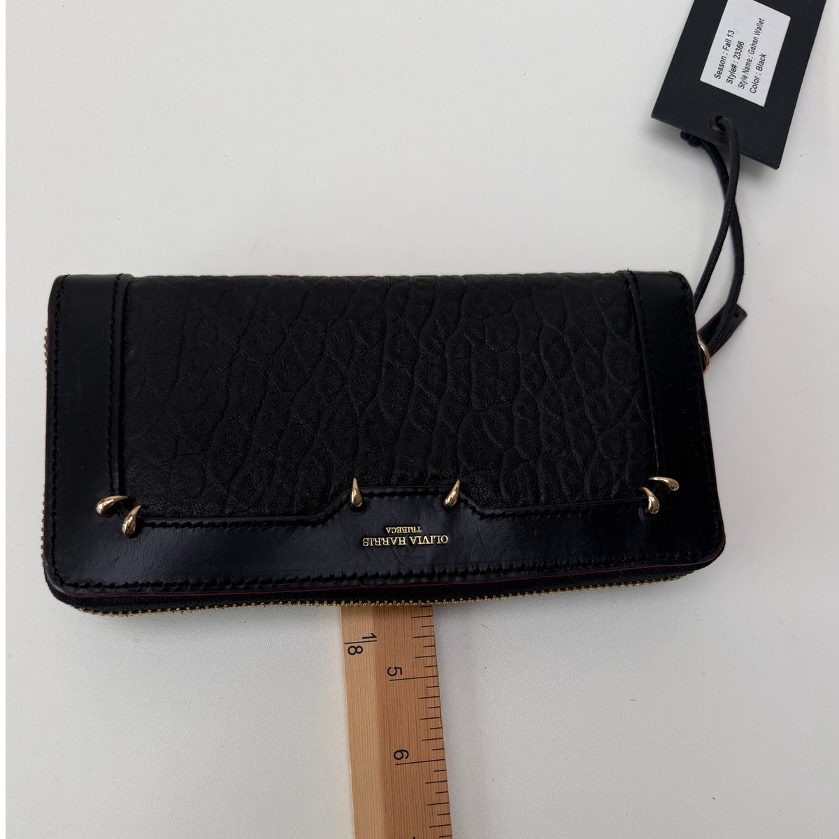 NWT Olivia Harris Gahan Black Zip Wallet Women's