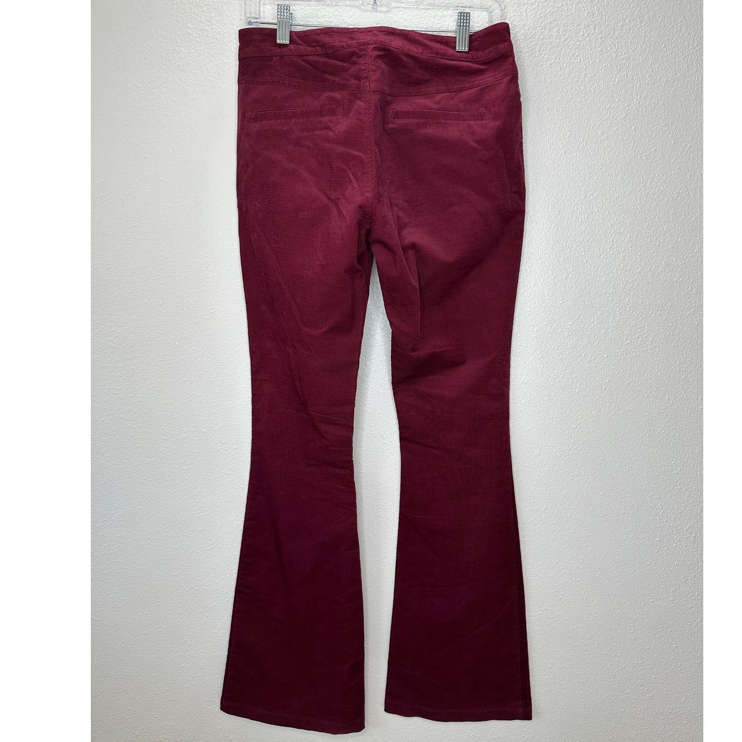 Jack Burgundy Red Corduroy Flare Low Rise Pants S