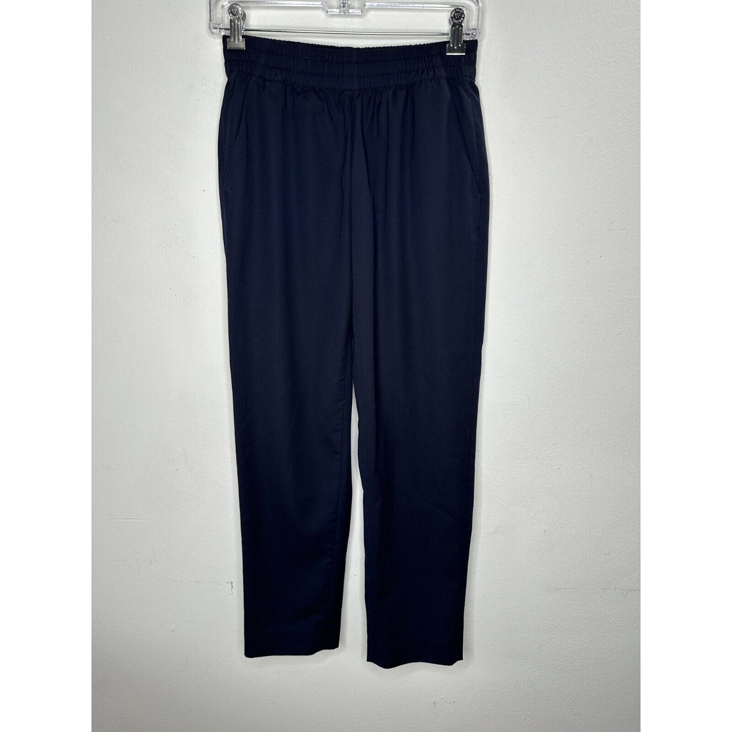 Everlane Black Italian GoWeave Easy Pull On 100% Lt Weight Wool Pockets Pant 0