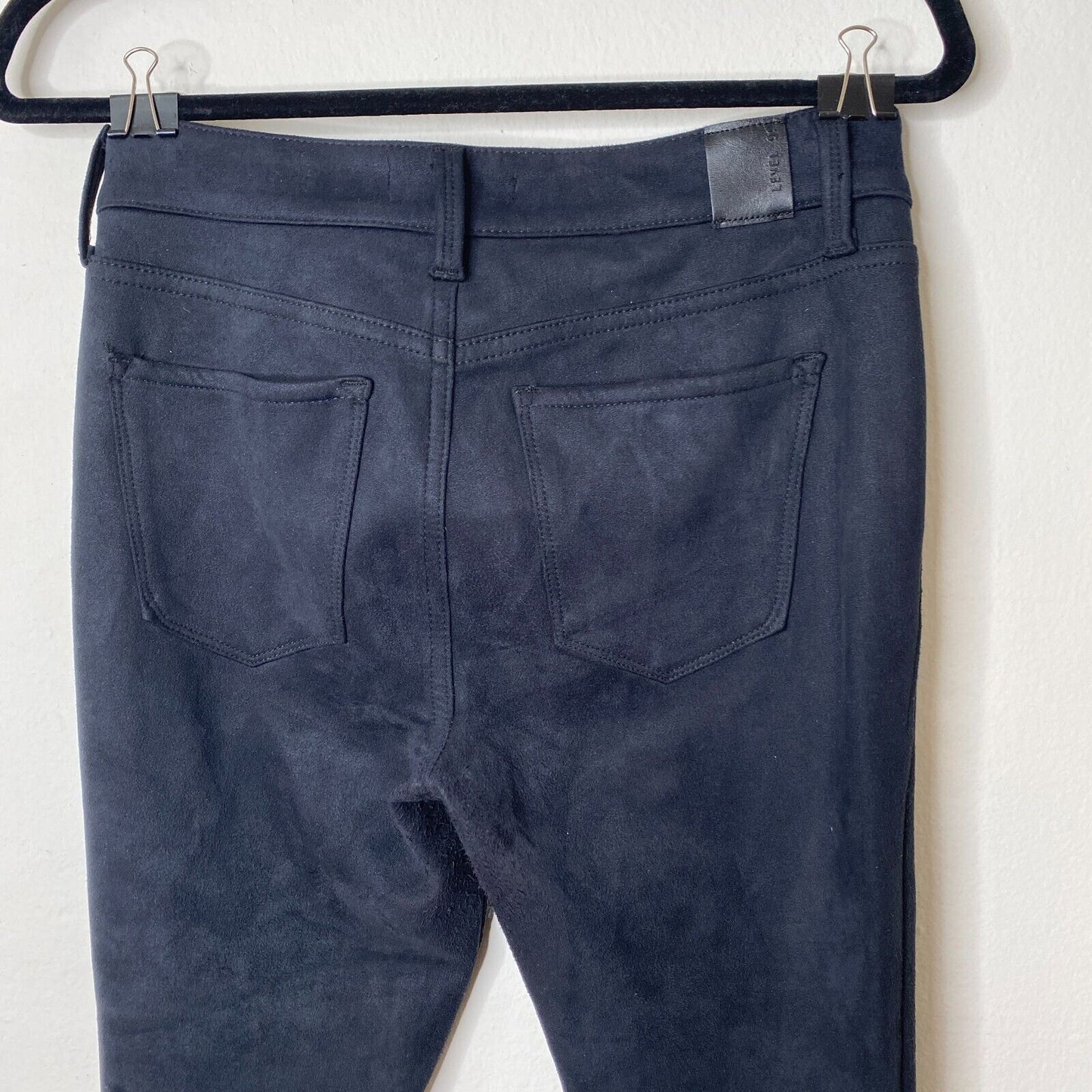 Level 99 Black Dark Gray Mid-Rise Vegan Faux Suede Zip Skinny Pants Jeans 27