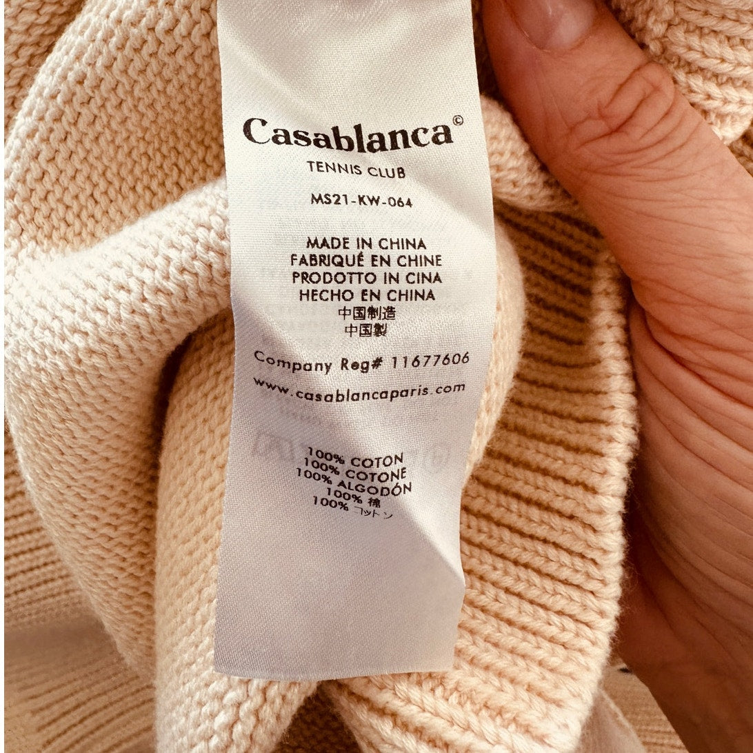 NWT Casablanca Cream Kapalia Oranges Graphic Intarsia Knit Sweater XXL