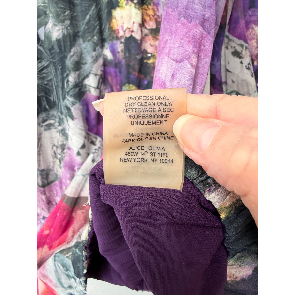 Alice + Olivia Womens Purple Silk Peasant Blouse XS