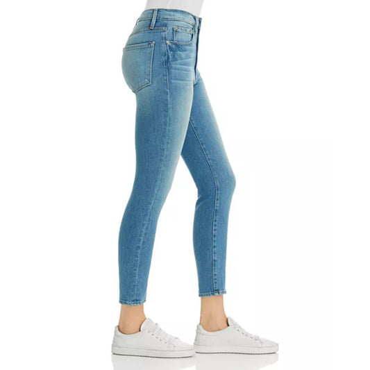 Frame Light Wash Ali High-Rise Cigarette Denim Jeans 28