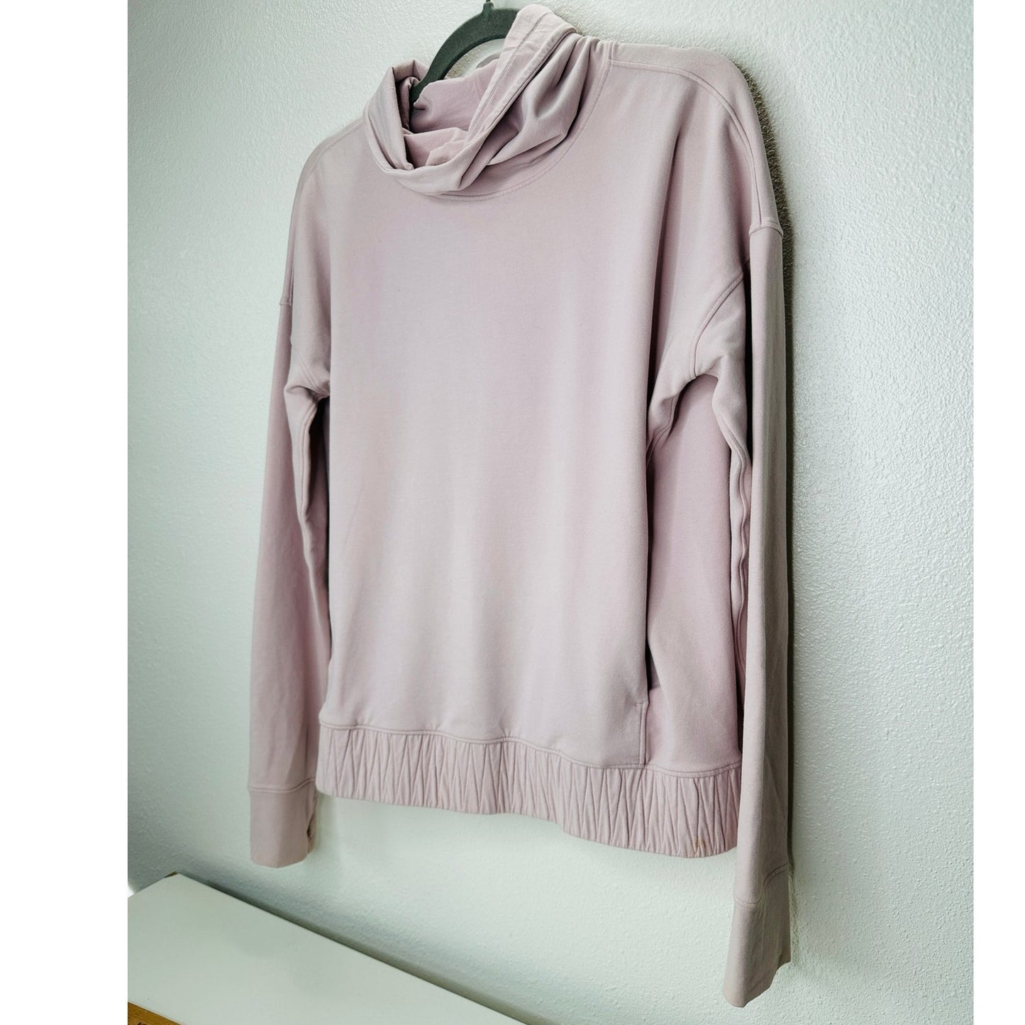 Lululemon Pale Pink Cowl Neck Long Sleeve Banded Bottom Sweat shirt 6