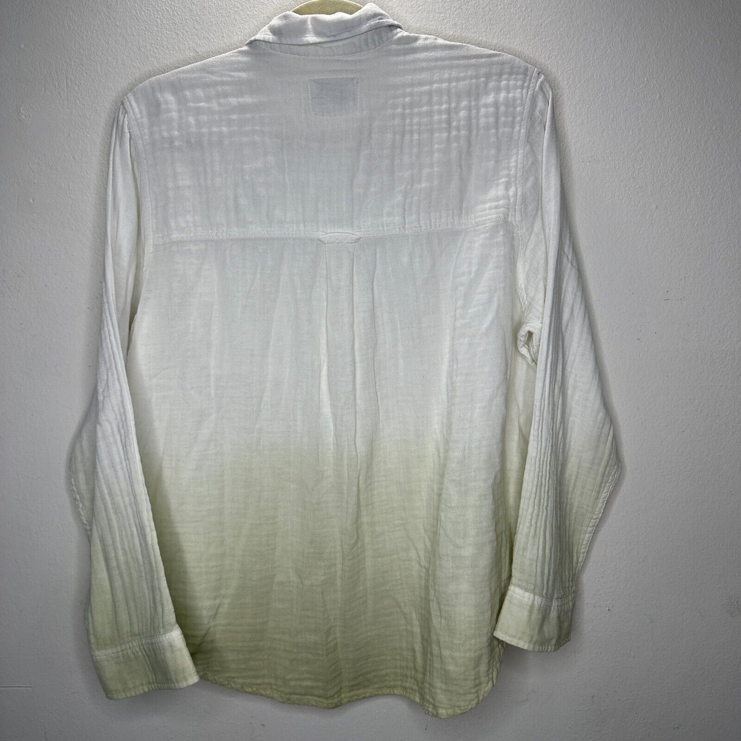 Rails Ellis Blue Mint Dip Dye Button Down Long Sleeve Chest Pocket Gauze Shirt