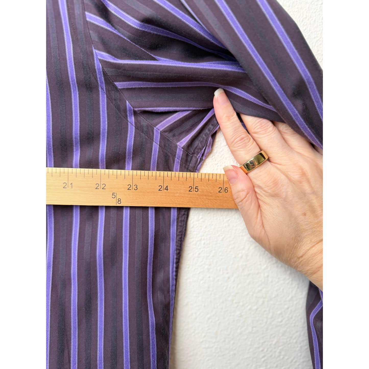 Ben Sherman Soho Purple Black Stripe Shirt Mens 16.5 32/33