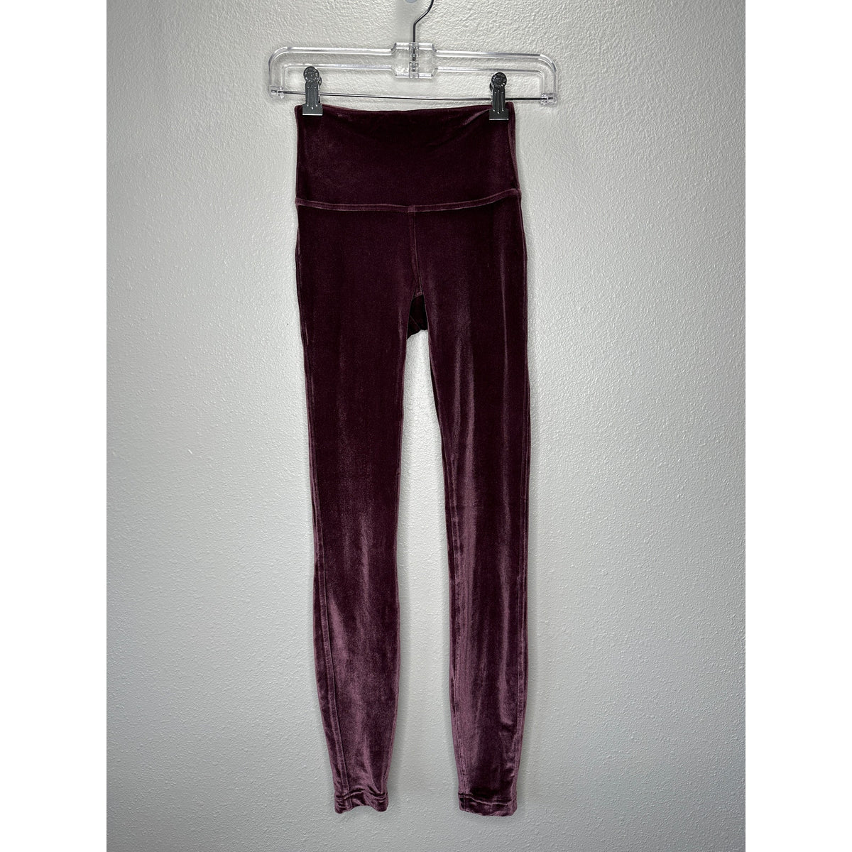 Lululemon Plum Purple Velvet Velour Leggings Yoga Pants Size 2