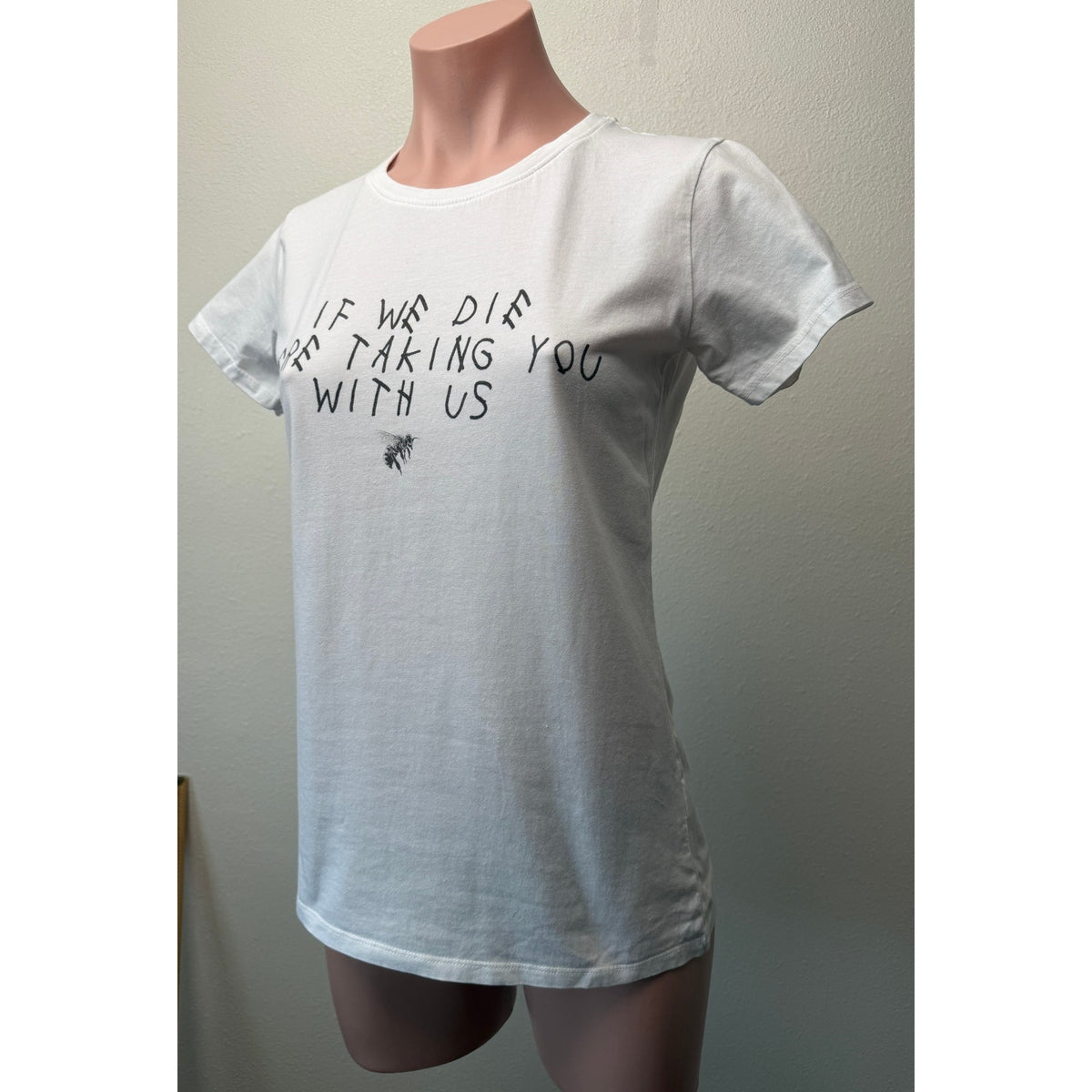 Premium Women White Bee Graphic Tee Women's S