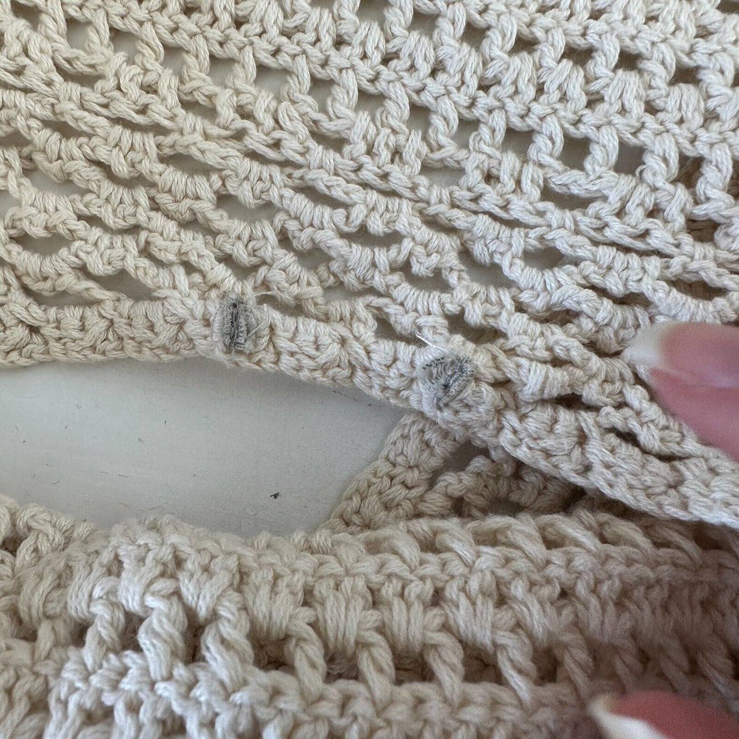 Urban Outfitters Cream Tan Crochet Spaghetti Strap Bralette Side Buttons Medium