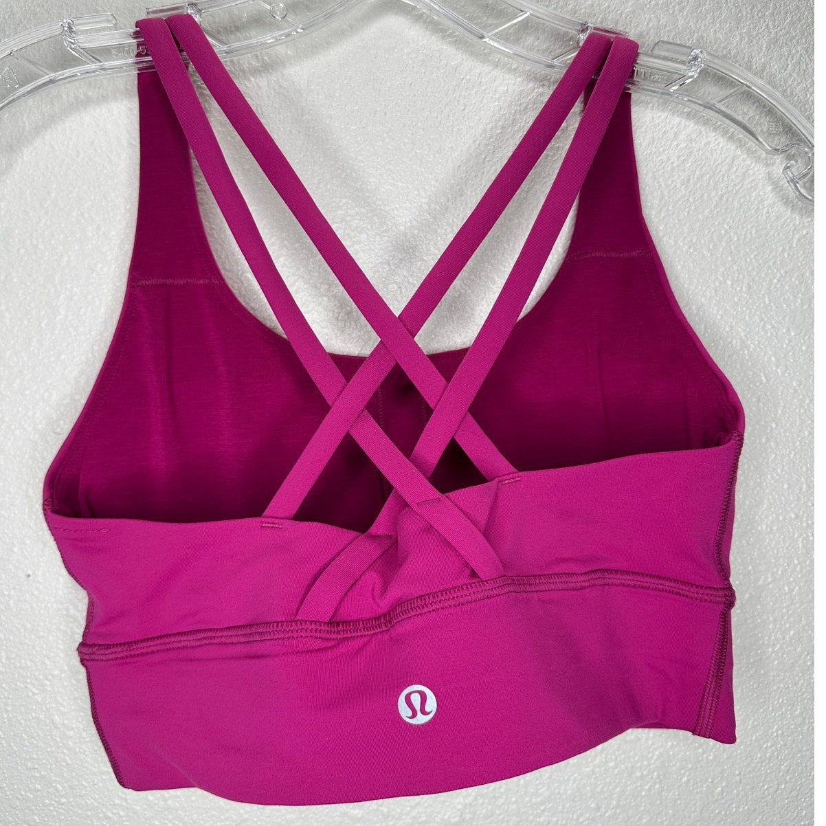 Lululemon Fuchsia Round Neck Criss Cross Strap Sports Bra