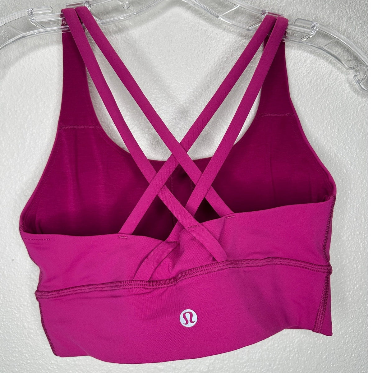 Lululemon Fuchsia Round Neck Criss Cross Strap Sports Bra