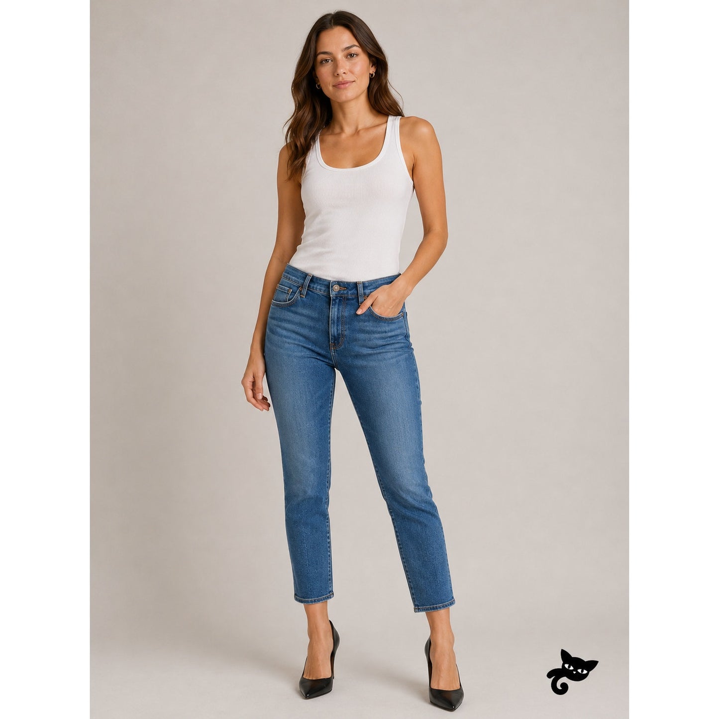 AG Medium Wash Whiskered Prima Ankle Cigarette Ankle Jeans 31