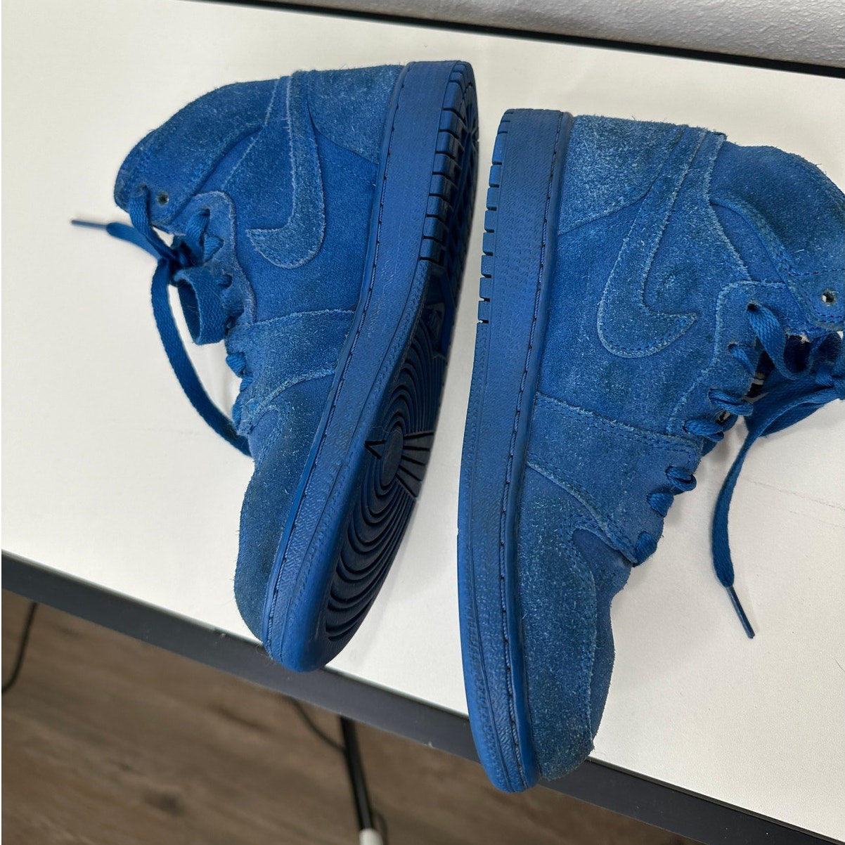 Nike Air Jordan 1 Retro High Top Blue Suede Sneaker 4 Youth