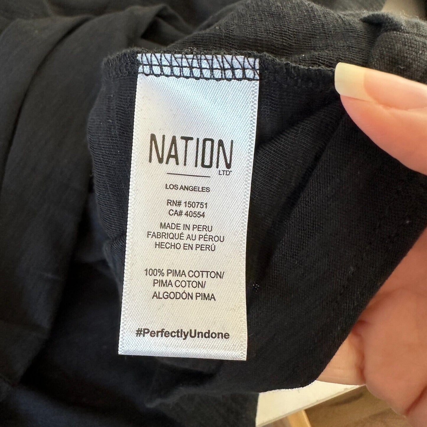 Nation LTD Black Balloon Puff Sleeve Smocked Wrist Round Neck Flowy Blouse M