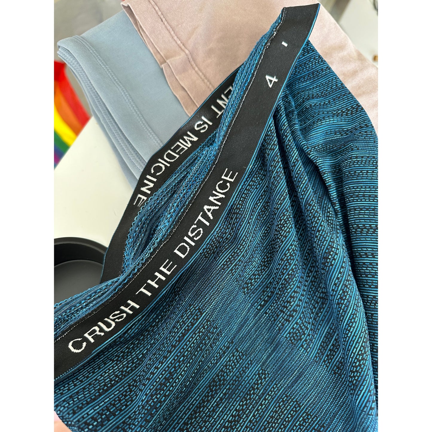 Lululemon Blue & Black Stripe Swiftly Tech Short Sleeve Tee