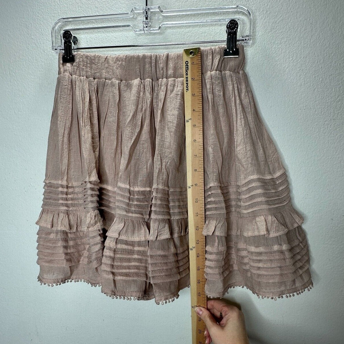 NWT Mustard Seed Poppy & Stella Dusty Rose Lined Pleated Teri Ruffle Mini Med