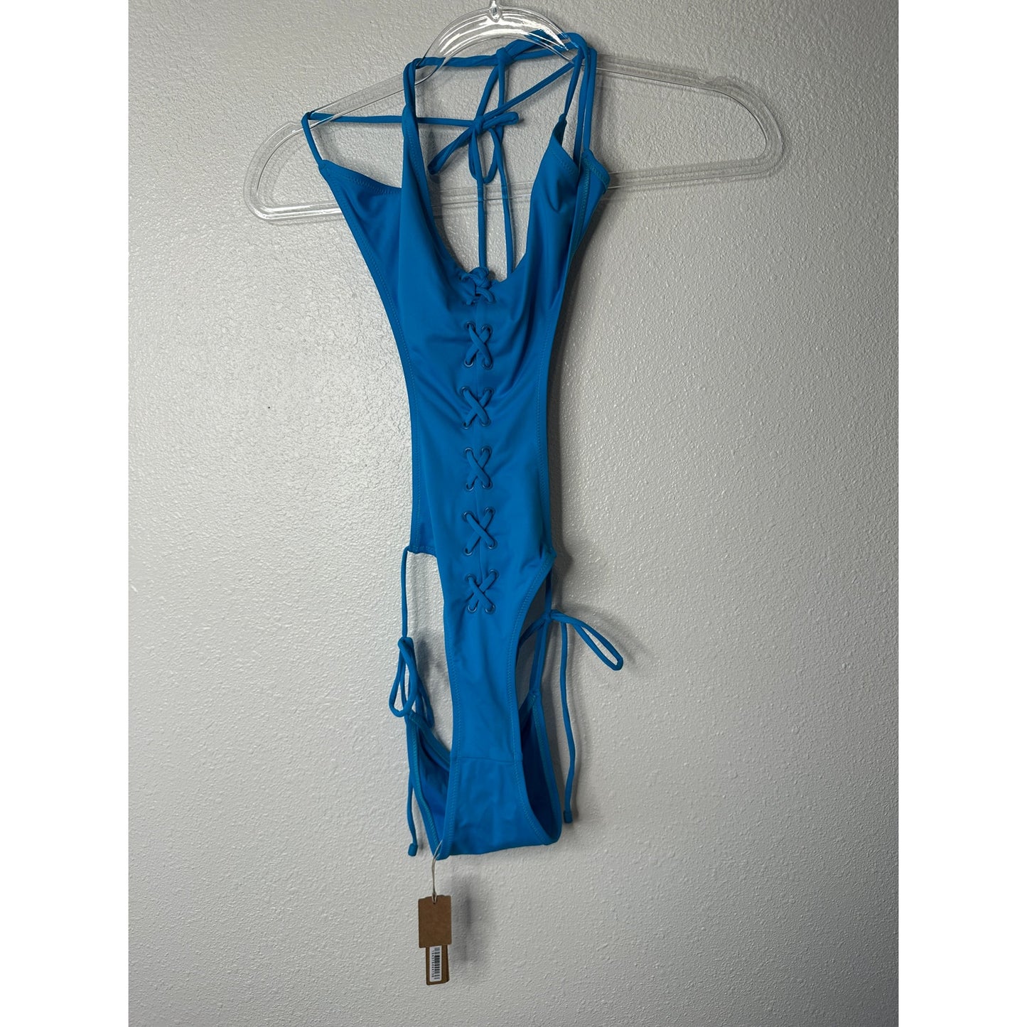 NWT Skims Lace-Up Monokini Turquoise One-Piece Swimsuit XS