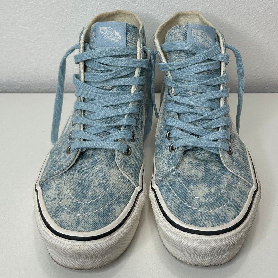 Vans Washed Blue White Sk8-Hi Taper Denim Winter Sky Skate Shoes 8