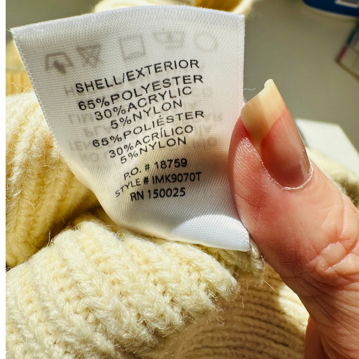 Emory Park Cream Mock Neck Geometric Knit Sweater Vest S