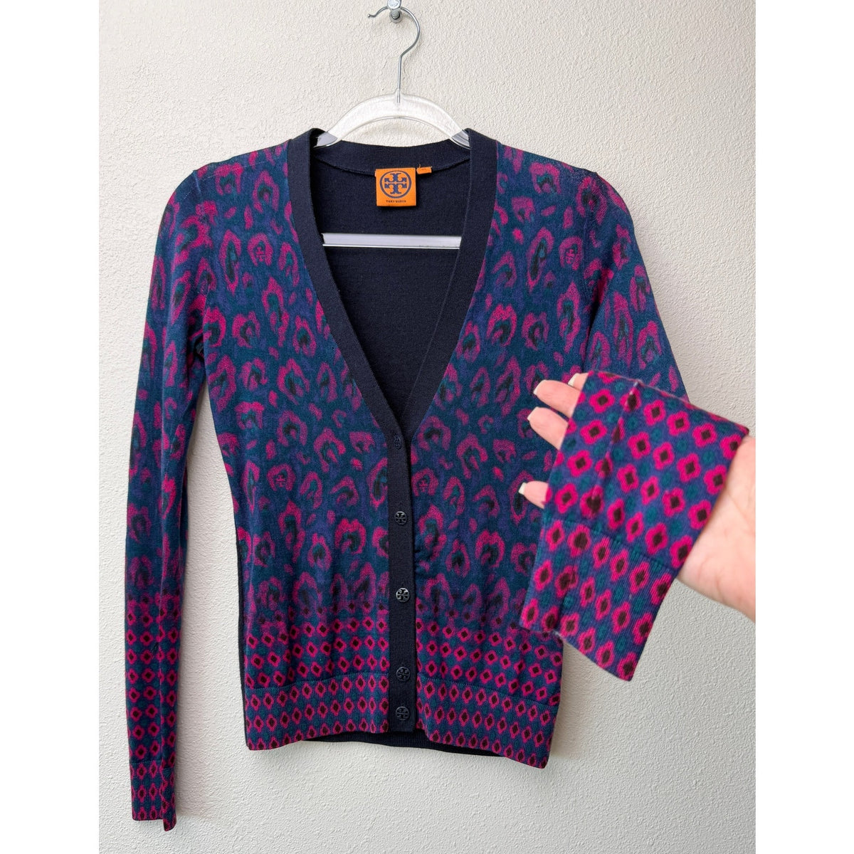 Tory Burch Brady Wool Cardigan Women XS Multicolor