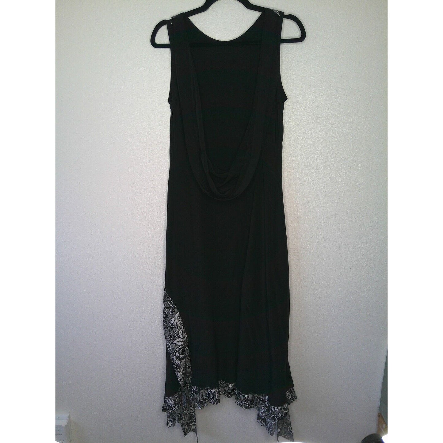 JW Anderson Black White Print Pleat Sleeveless High Neck Low Back Midi Dress 10