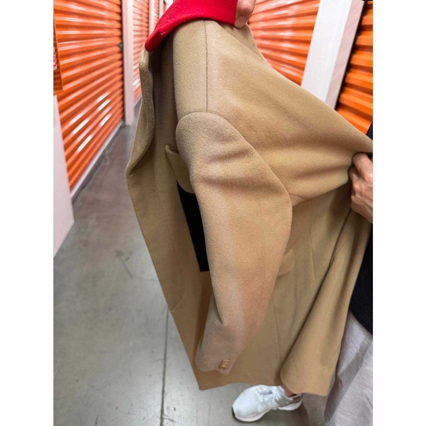 Givenchy Camel Tan Wool & Cashmere Blend Color Block Overcoat 48 / XXL