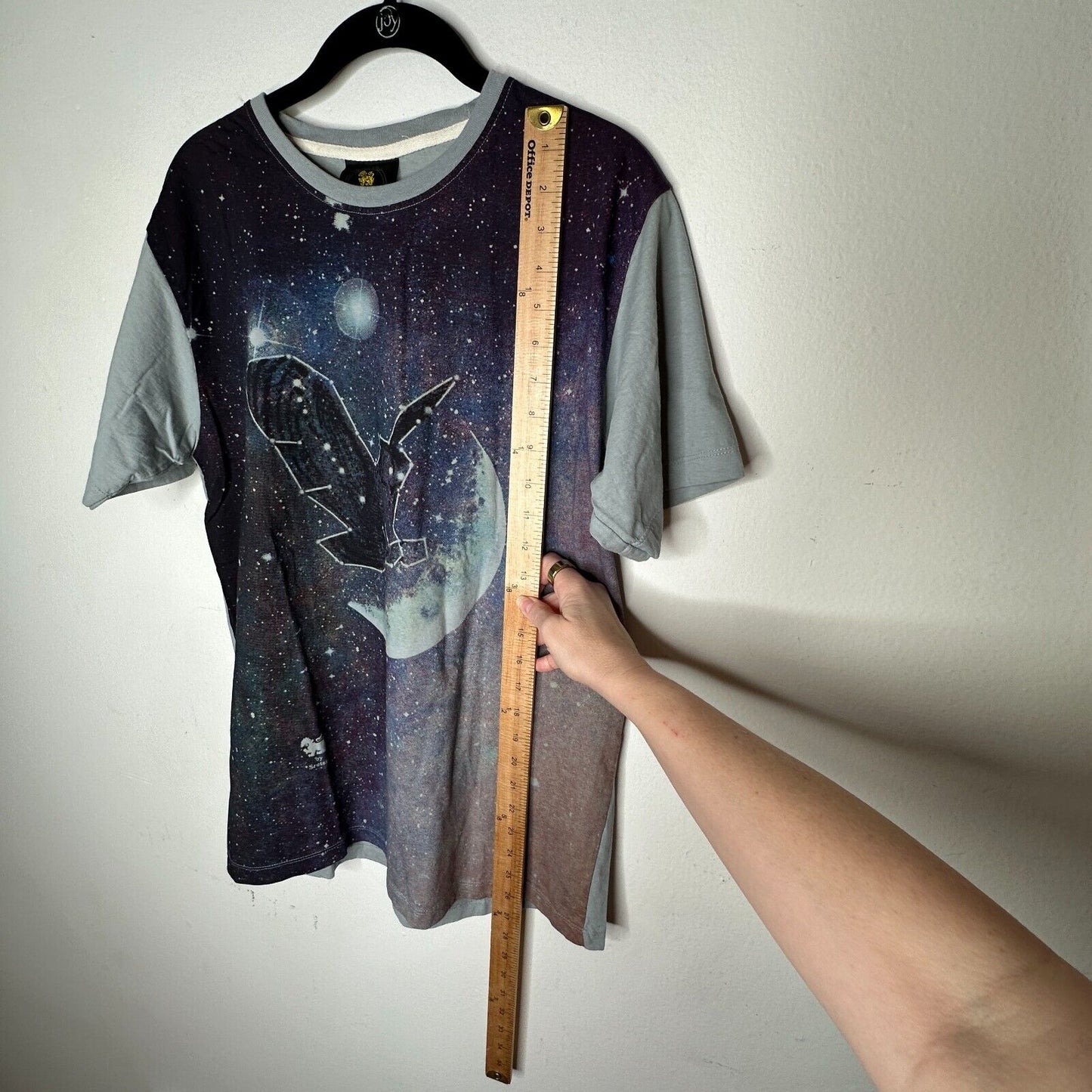 Singha Gray Multi-Color Owl Moon Graphic Tee Stars Rainbow Ltd Edition Sretsis L