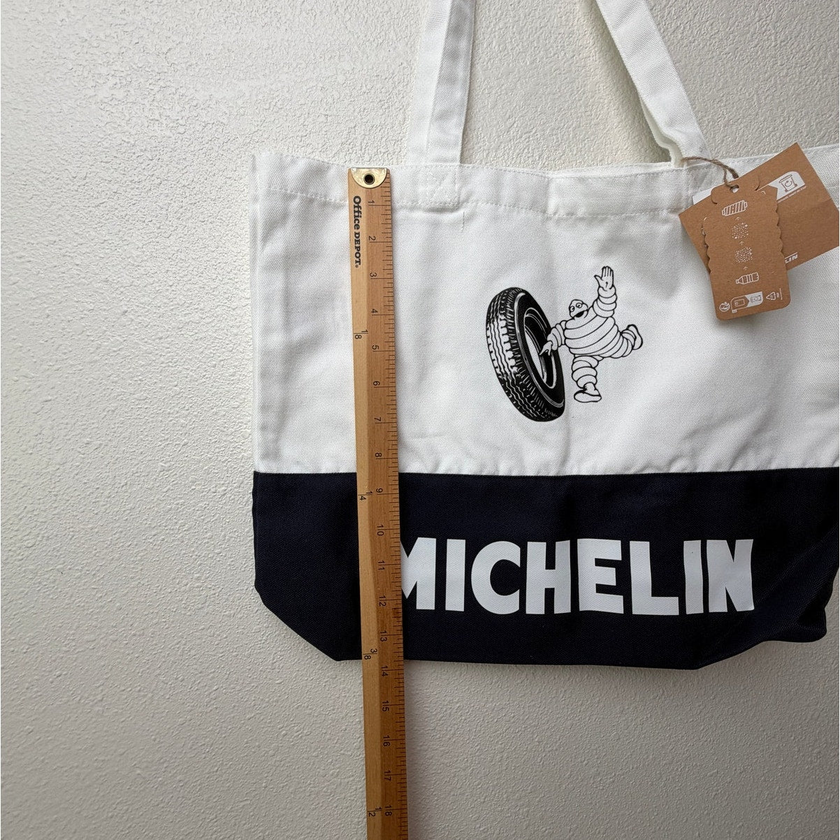 NWT Michelin Logo Tote Bag White Navy Black Unisex
