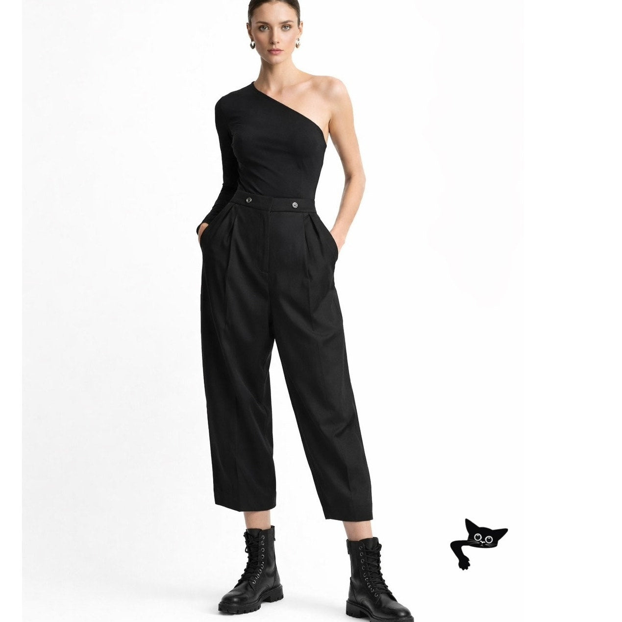 Vivienne Westwood Built In Corset Slouchy Black Trousers Wide Leg M