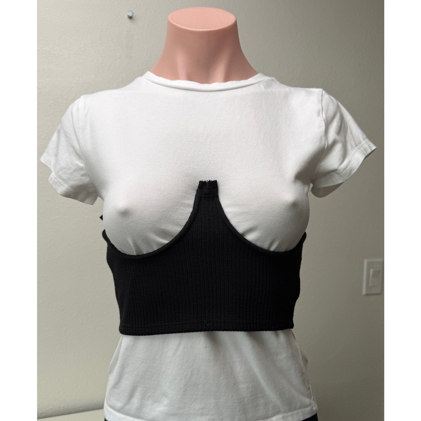 NWT Le Lis Black Knit Corset Top Women's S